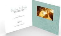 Brochure visuelle numérique de mariages, carte de voeux visuelle d'affichage à cristaux liquides avec l'effet de multimédia