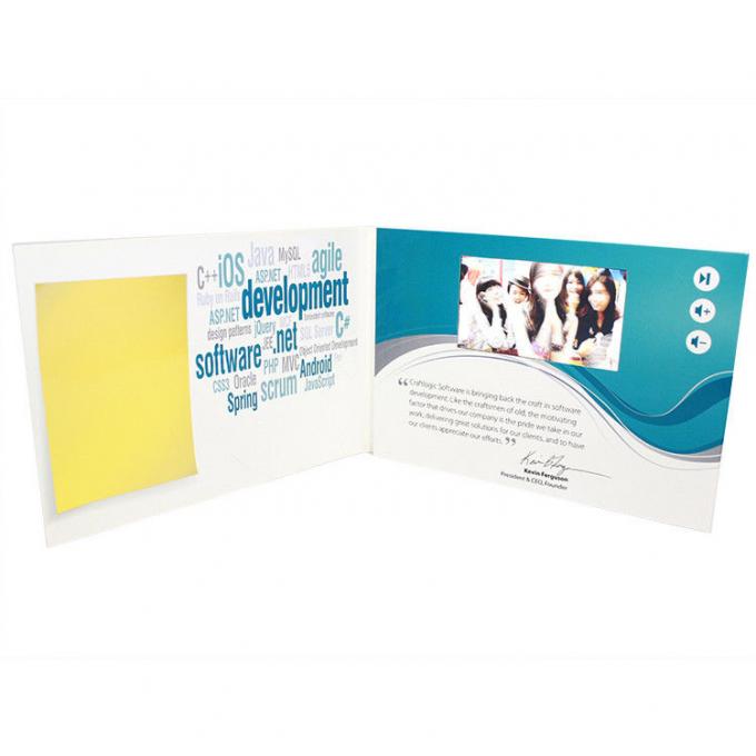 Pouce 2018 visuel visuel de la brochure 7 d'affichage à cristaux liquides de Customimed de carte de livre de salutation de cadeau de promotion de VIF 512M pour des affaires