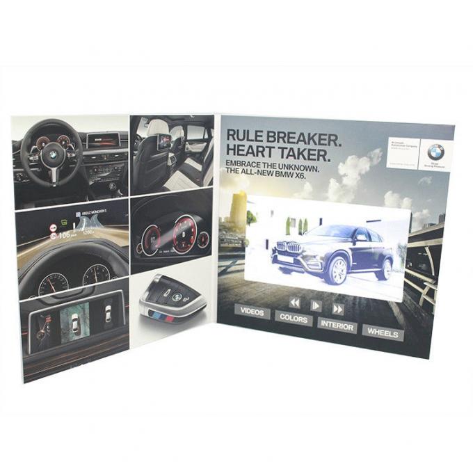 Pouce 2018 visuel visuel de la brochure 7 d'affichage à cristaux liquides de Customimed de carte de livre de salutation de cadeau de promotion de VIF 512M pour des affaires