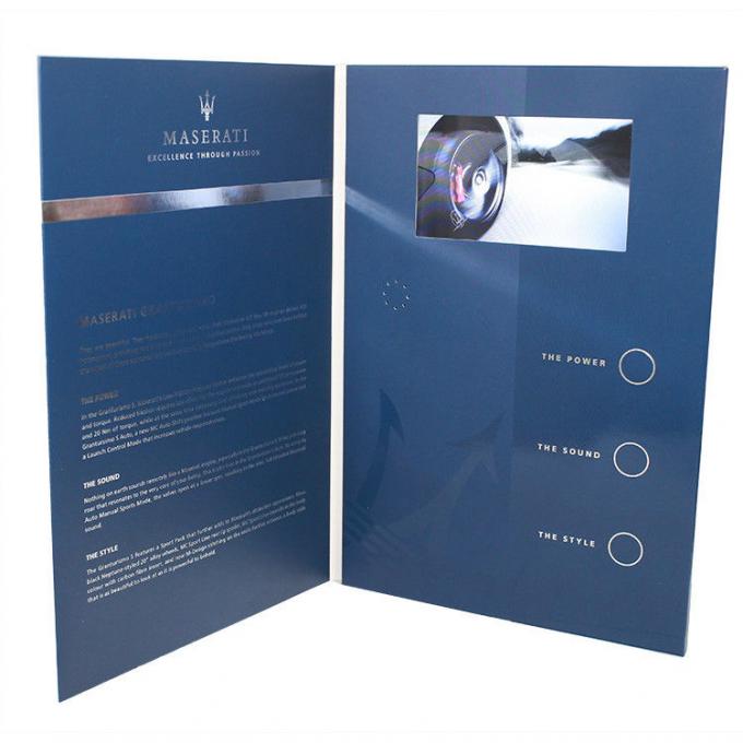 Pouce 2018 visuel visuel de la brochure 7 d'affichage à cristaux liquides de Customimed de carte de livre de salutation de cadeau de promotion de VIF 512M pour des affaires