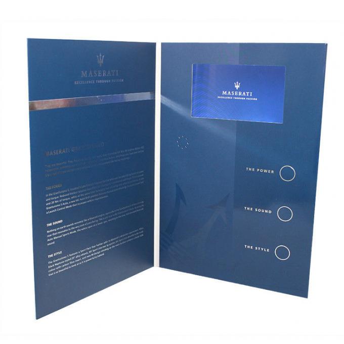 Pouce 2018 visuel visuel de la brochure 7 d'affichage à cristaux liquides de Customimed de carte de livre de salutation de cadeau de promotion de VIF 512M pour des affaires