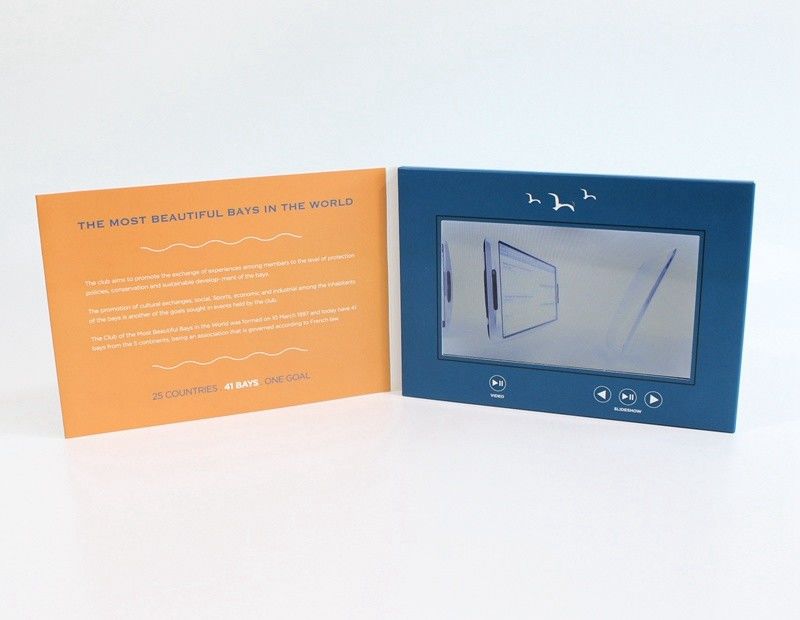 brochure visuelle d'affichage à cristaux liquides de cadeau fastival avec de la mémoire 2GB, carte de voeux visuelle d'affichage à cristaux liquides de 10,1 pouces