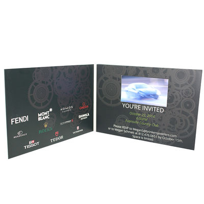 5 carte de voeux visuelle faite sur commande de l'écran 90*50mm d'affichage à cristaux liquides de pouce avec de la mémoire 2G